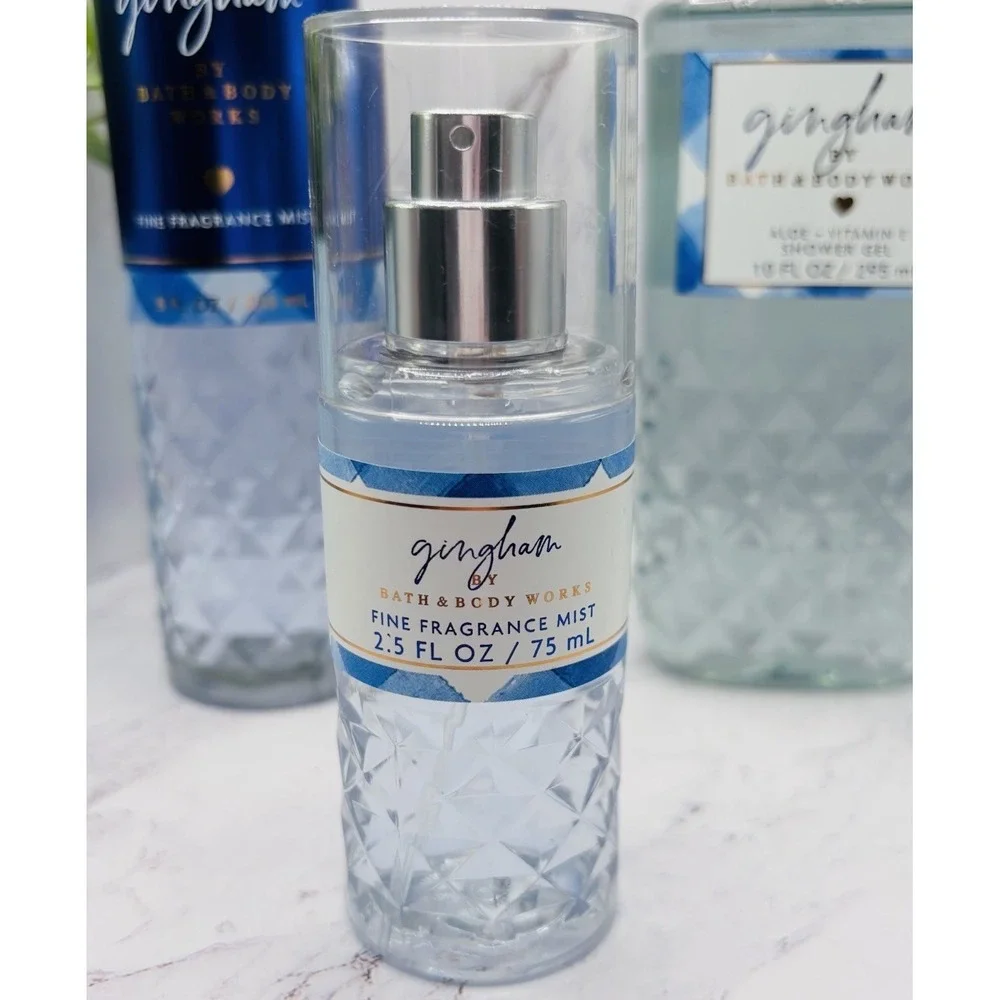 Bath & Body Works Gingham Fine Fragrance Mist~Shower Gel & Travel Mist Set Of 3